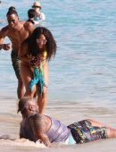 Ashanti in Bikini at a Beach in Hawaii