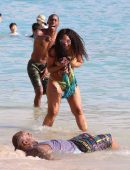 Ashanti in Bikini at a Beach in Hawaii