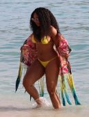 Ashanti in Bikini at a Beach in Hawaii