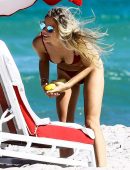 Danielle Knudson and Melody De La Fee in Bikini at the Beach in Miami