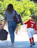 Hilary Duff in Ripped Jeans Out in Beverly HIlls