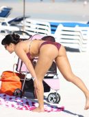 Andrea Calle Booty in Bikini on the Beach in Miami