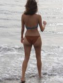 Blanca Blanco in a Multicolored Bikini at the Beach in Malibu
