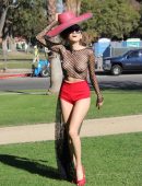 Blanca Blanco in See-Through at a Park in LA