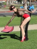Blanca Blanco in See-Through at a Park in LA