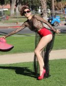 Blanca Blanco in See-Through at a Park in LA