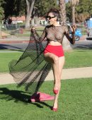 Blanca Blanco in See-Through at a Park in LA