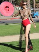 Blanca Blanco in See-Through at a Park in LA