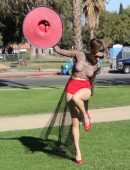 Blanca Blanco in See-Through at a Park in LA