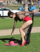 Blanca Blanco in See-Through at a Park in LA
