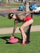 Blanca Blanco in See-Through at a Park in LA