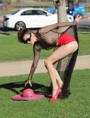 Blanca Blanco in See-Through at a Park in LA