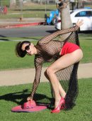 Blanca Blanco in See-Through at a Park in LA