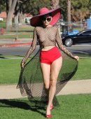 Blanca Blanco in See-Through at a Park in LA