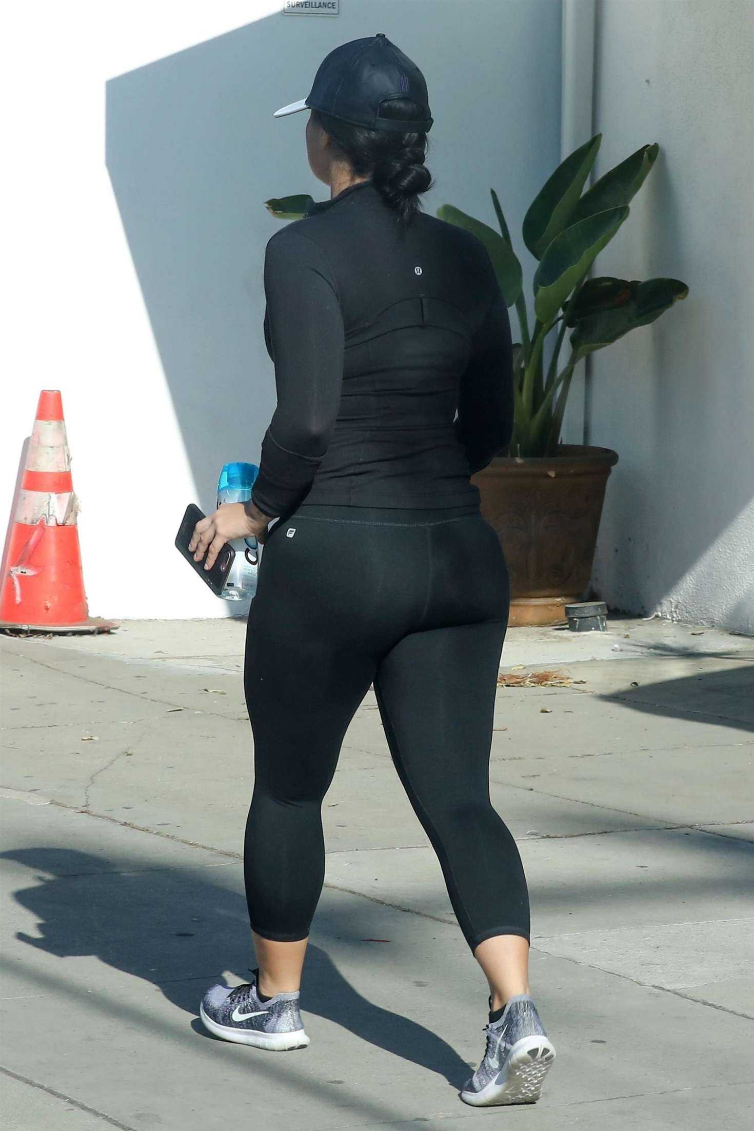 Demi Lovato Booty in Tights Going to a Gym in West Hollywood