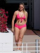 Iskra Lawrence in Bikini at a Pool in Miami