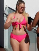 Iskra Lawrence in Bikini at a Pool in Miami