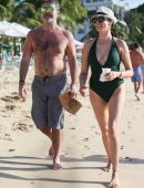 Lauren Silverman in a Swimsuit at the Beach in Barbados