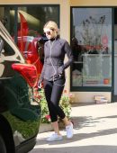 Selena Gomez Booty in Tights Leaving a Workout in Los Angeles