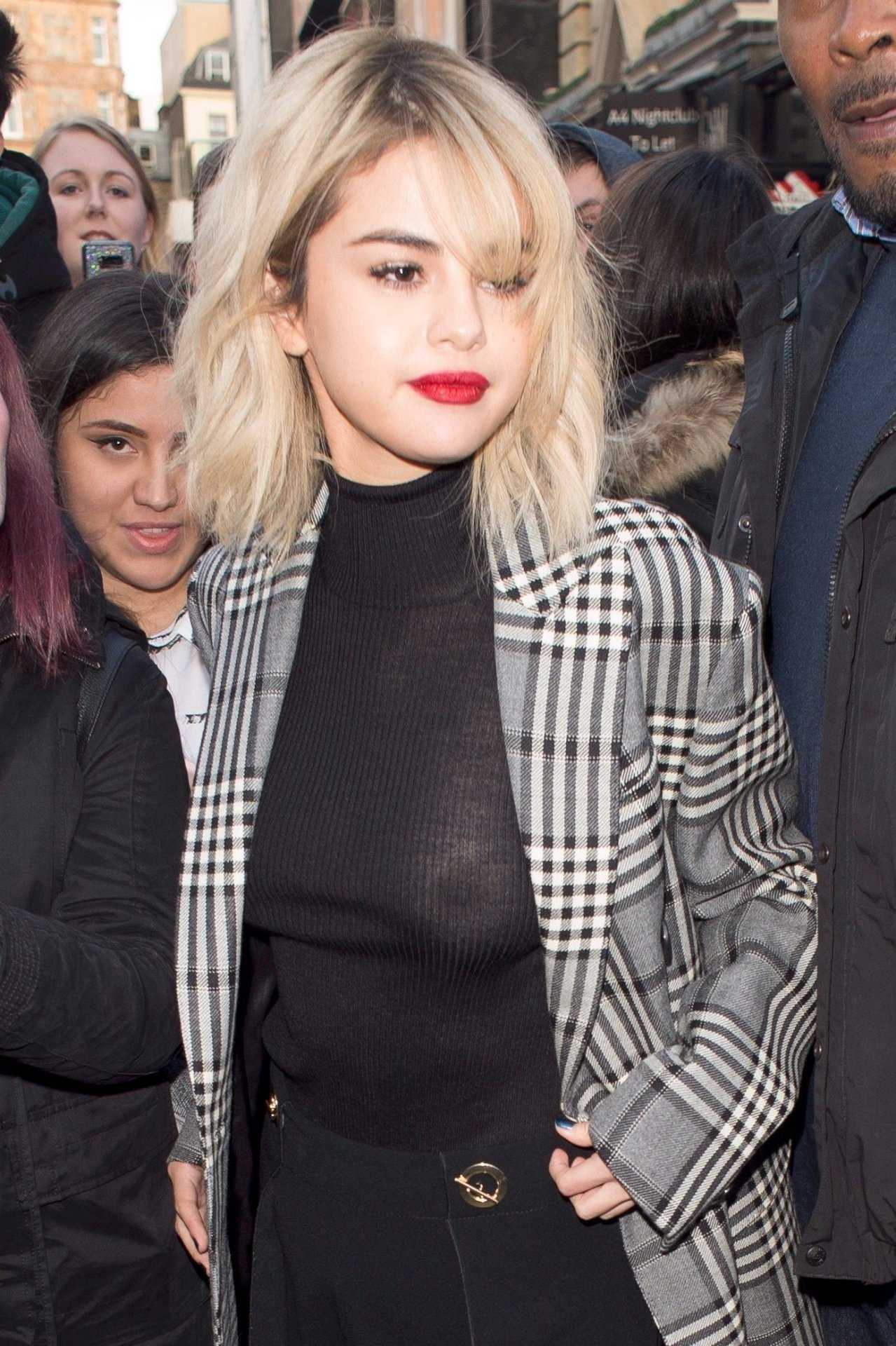 Selena Gomez – Braless See-Through Candids in London