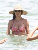 Alessandra Ambrosio in Floral Bikini at the Beach in Florianopolis