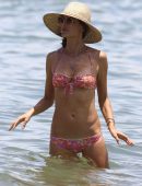 Alessandra Ambrosio in Floral Bikini at the Beach in Florianopolis