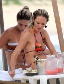 Candice Swanepoel and Doutzen Kroes in Bikini at the Beach in Bahia