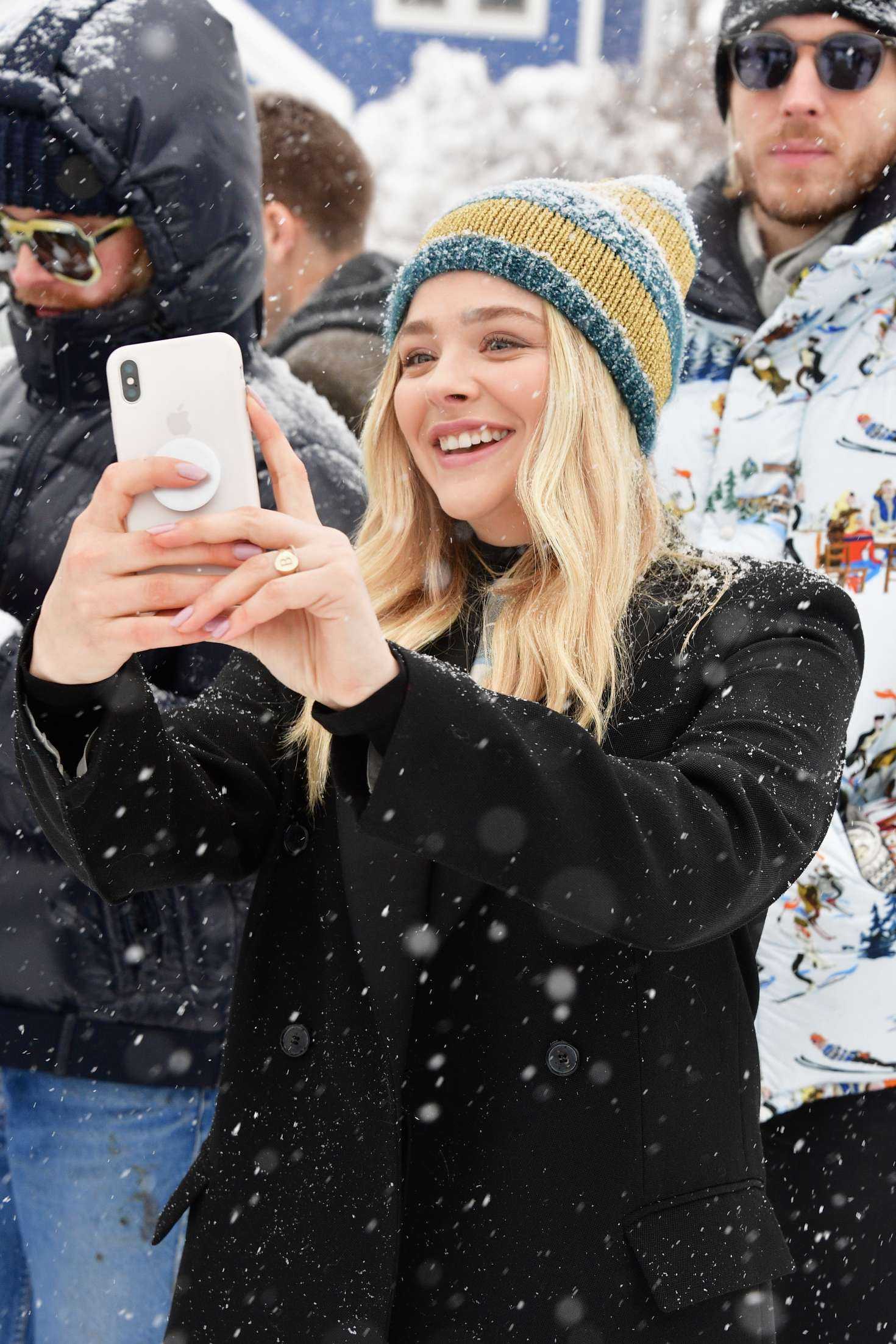 Chloe Moretz at Respect Rally while its Snowing in Park City