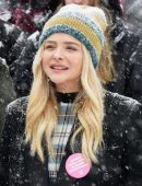 Chloe Moretz at Respect Rally while its Snowing in Park City