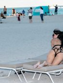 Claudia Romani and Bella Bond in Bikini on Miami Beach