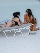 Claudia Romani and Bella Bond in Bikini on Miami Beach