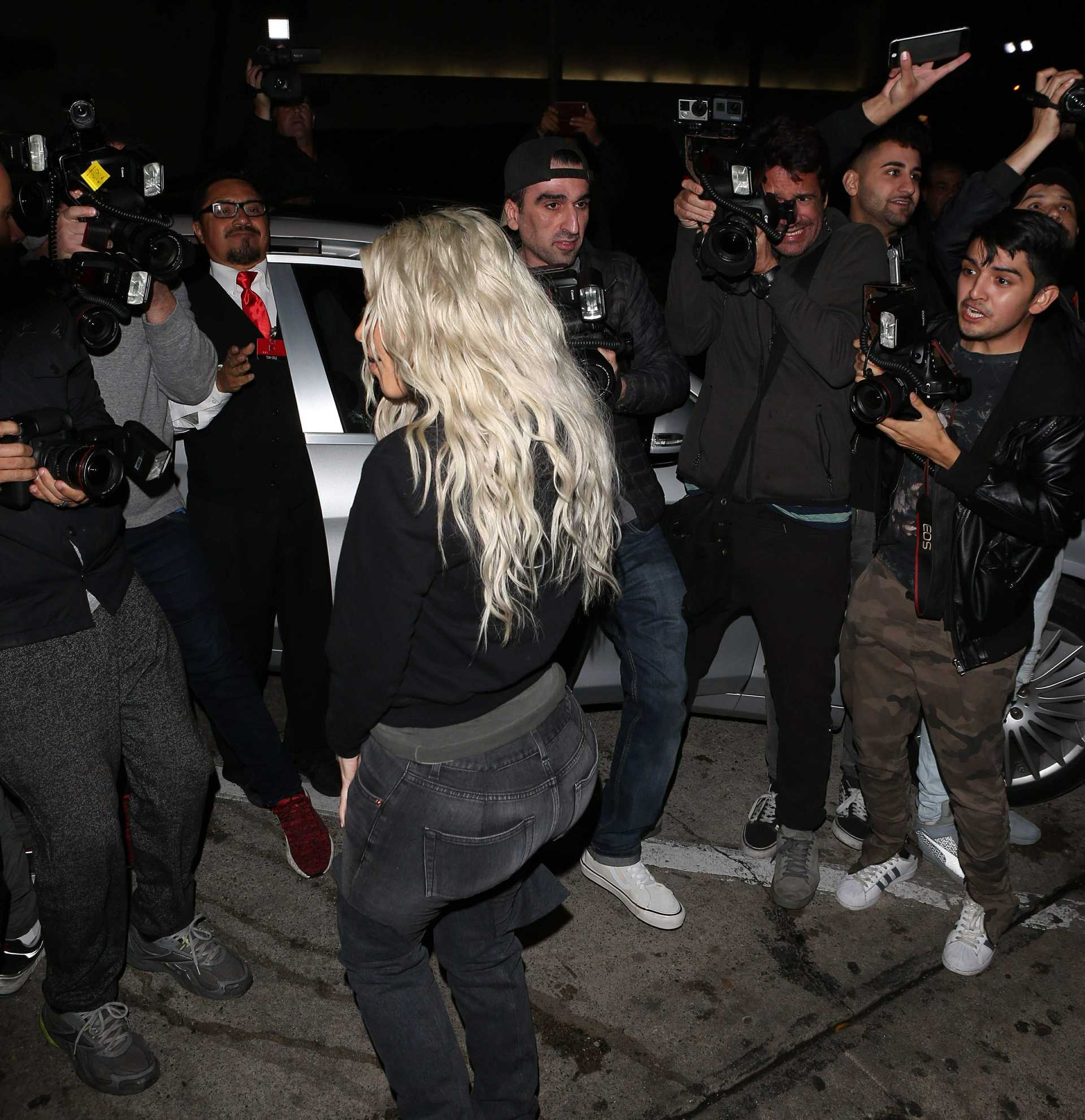 Kim Kardashian Booty in Jeans, Leaving Craig's Restaurant in Beverly Hills