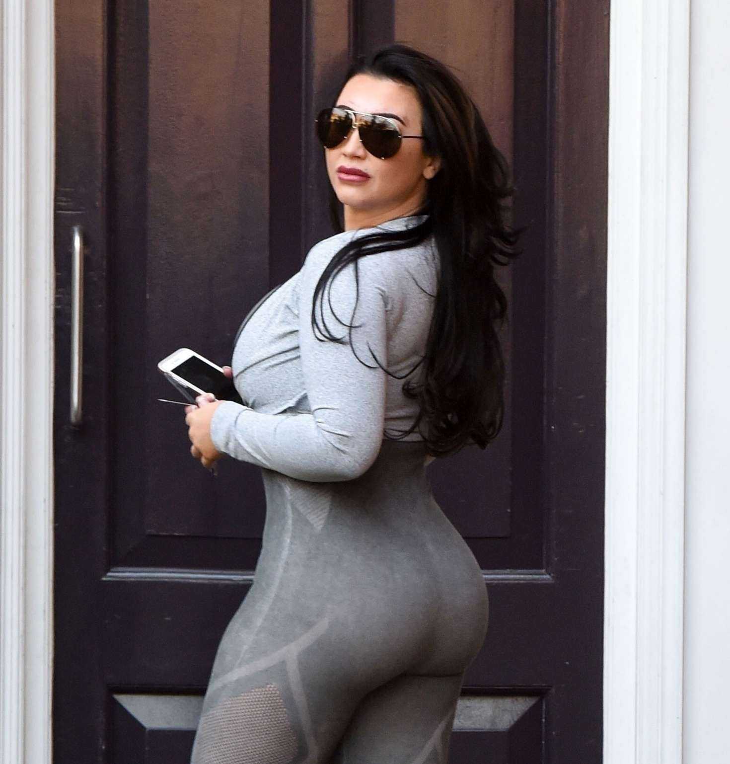 Lauren Goodger Booty in Tight Workout Clothes in Essex