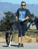 Miley Cyrus with Dog Mary Jane on a Hike in Studio City