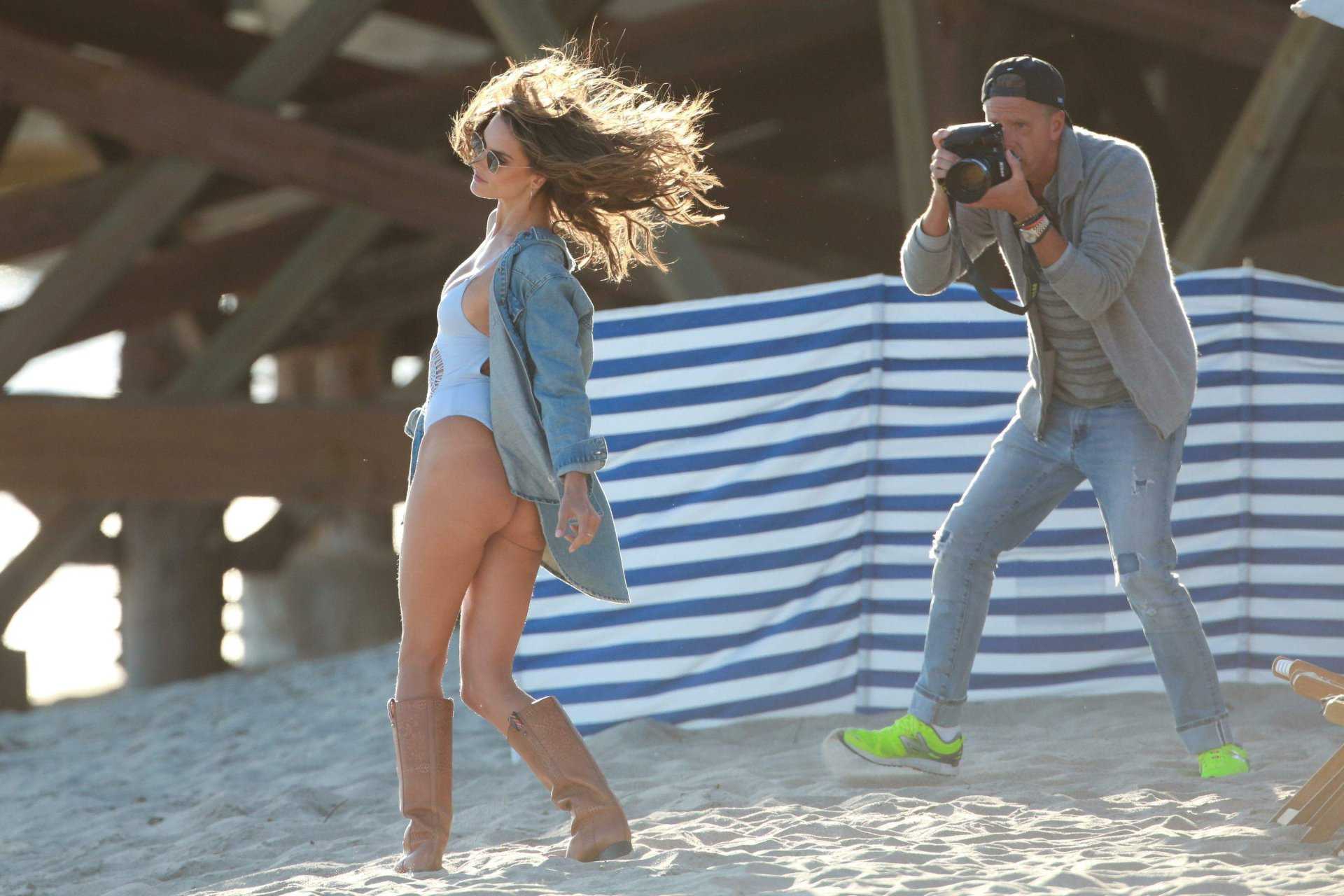 Alessandra Ambrosio for Swimsuit Photoshoot in Malibu