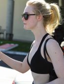 Elle Fanning Outside a Gym in Studio City