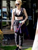 Elle Fanning Outside a Gym in Studio City