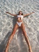 Elsa Hosk in Solid and Striped Bikini Photoshoot 2018
