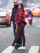 Emily Ratajkowski Booty in Tights, Out in New York
