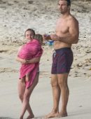 Hayden Panettiere in Swimsuit at a Beach in Barbados