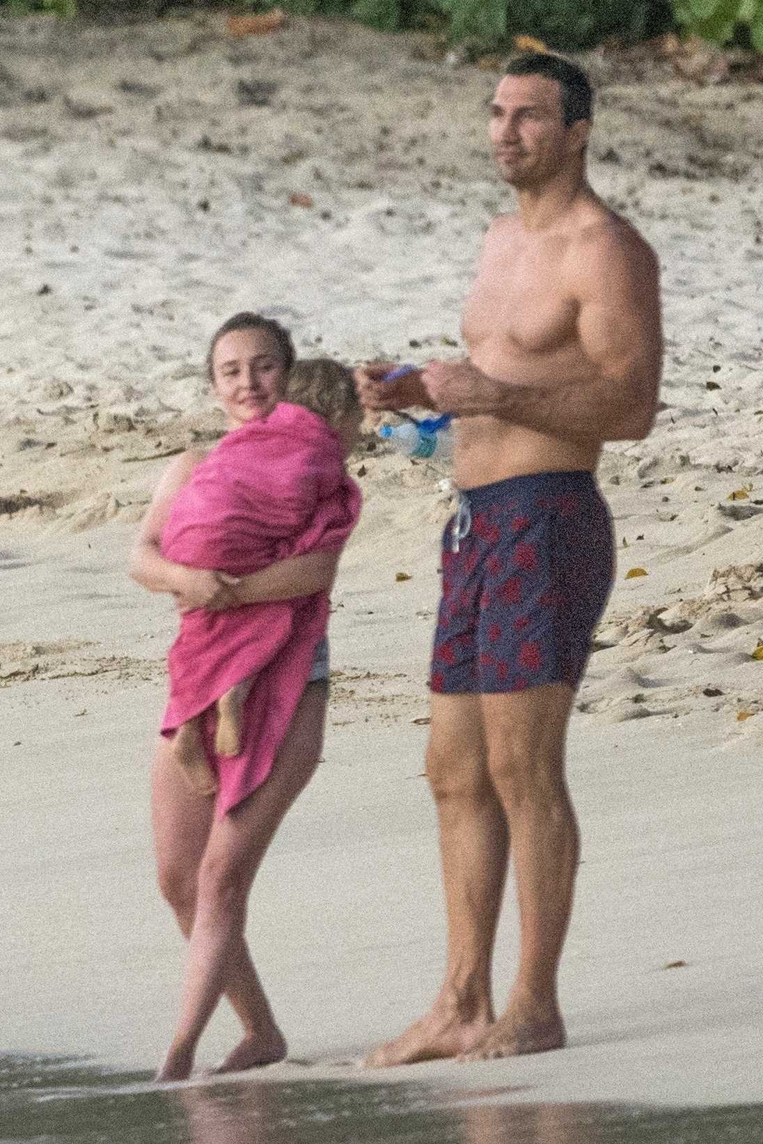 Hayden Panettiere in Swimsuit at a Beach in Barbados