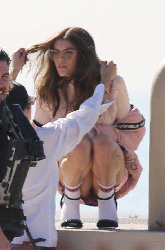 Kaia Geber Upskirt, Photoshoot in Malibu
