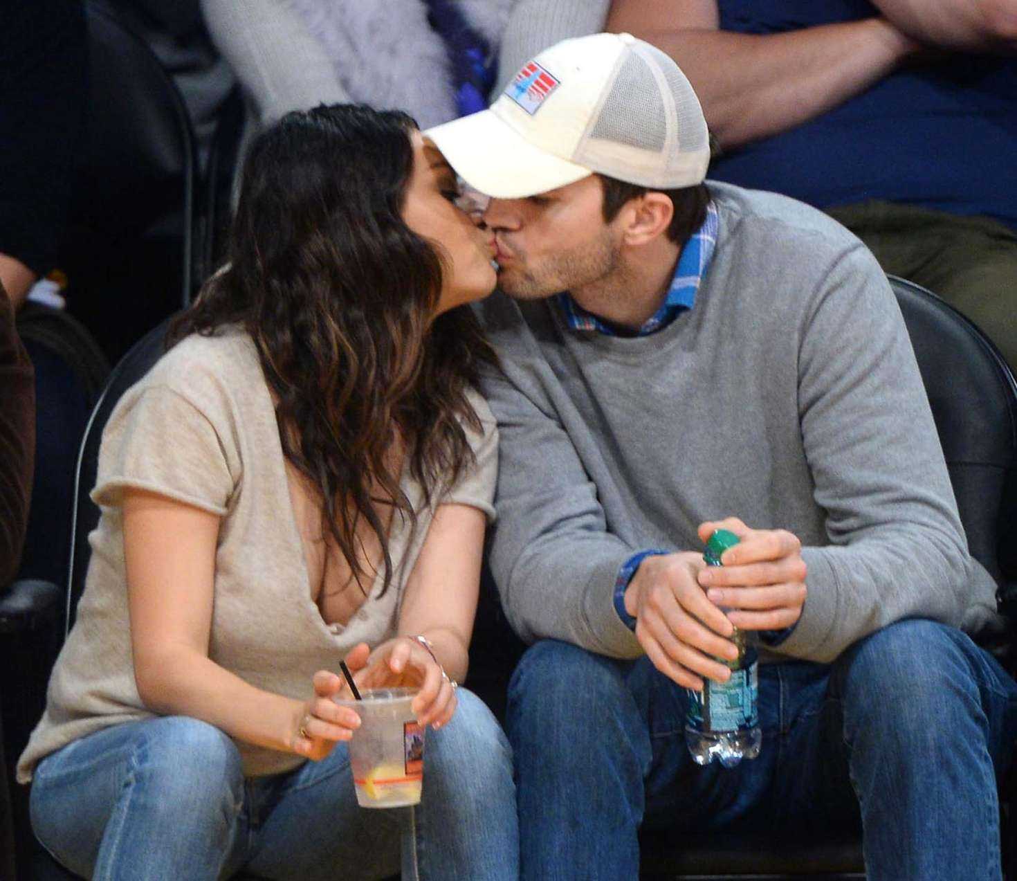 Mila Kunis Watching Lakers Game at Staples Center in LA