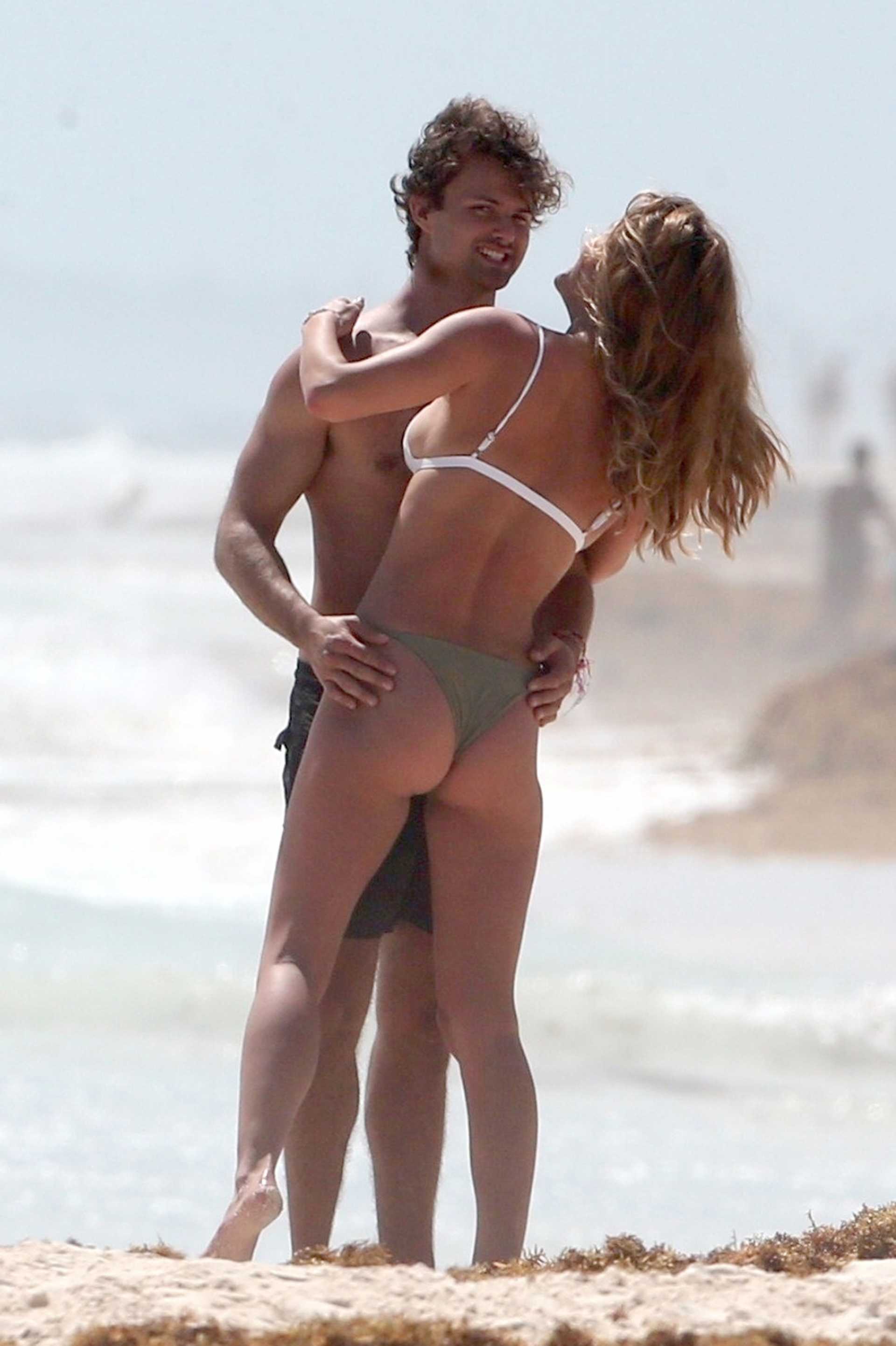 Nina Agdal in Bikini on the Beach in Tulum