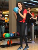 Nina Dobrev Bowling at The Inaugural Mammoth Film Festival