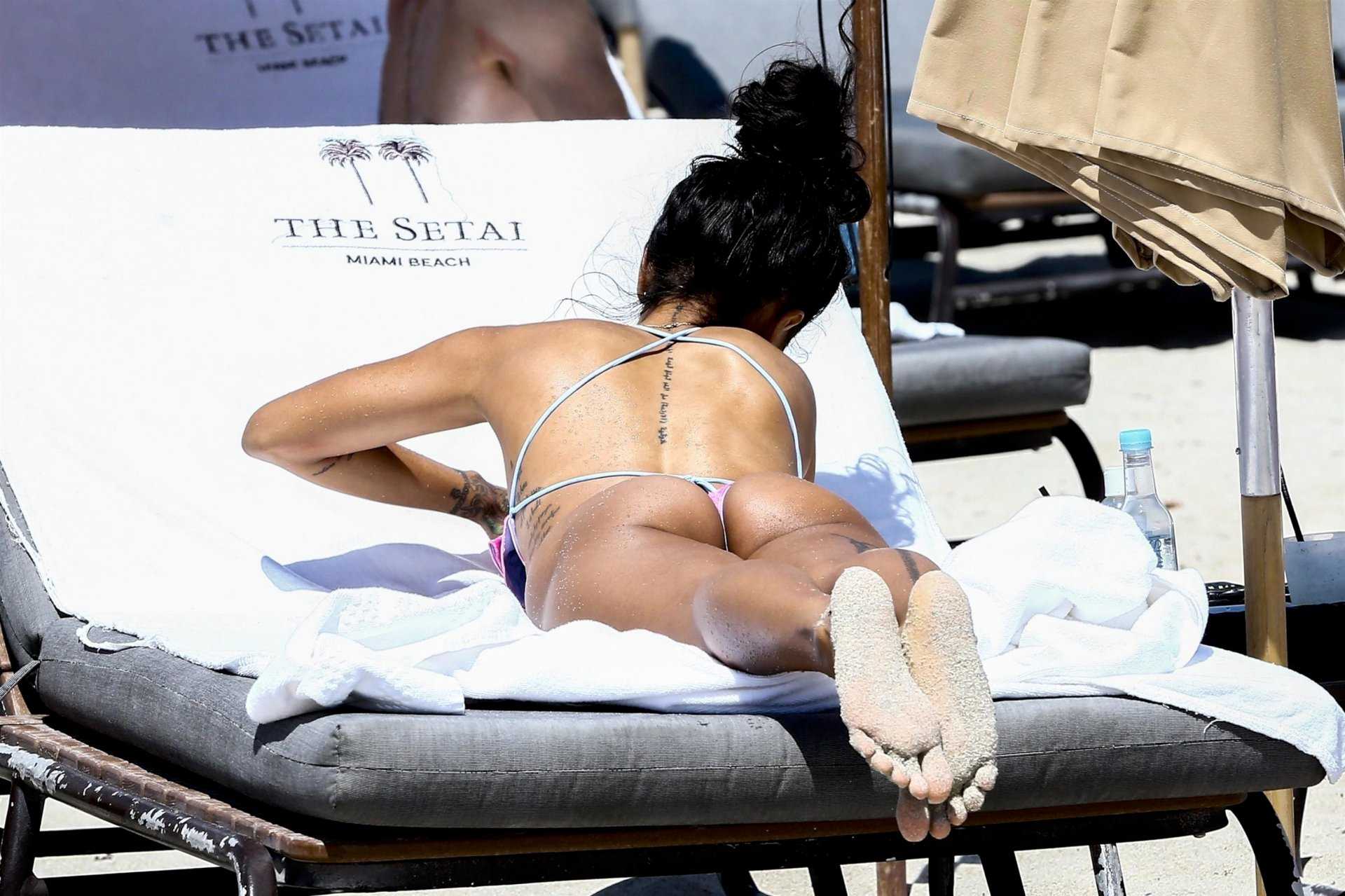 Karrueche Tran in Bikini at the Beach in Miami