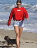 Sofia Richie in Shorts on the Beach in Malibu