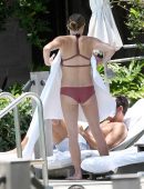 Ashley Greene in Bikini at a Pool in Miami