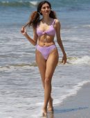 Blanca Blanco in Pink Bikini at Malibu Beach