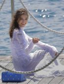 Daniela Lopez Osorio in Red Swimsuit at Hotel Cap Eden Roc in Antibes